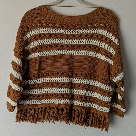 Lou & Grey for Loft cropped camel fringe sweater - Picture 5 of 5